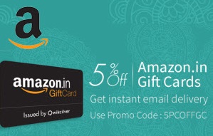 India Desire : Amazon Email Gift Cards Offer : Get 5% Cashback Upto Rs 100 On Amazon E-Gift Cards Purchase