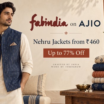 India Desire : Fabindia Clothing Sale On AJIO (Sep 2026): Nehru Jackets At ₹460 – Up To 77% Off