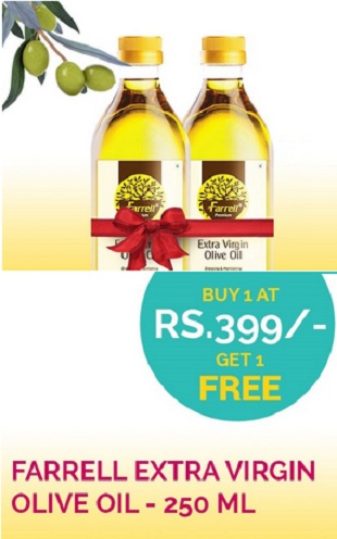 India Desire : Buy 1 Get 1 Free - Farrell Extra Virgin Olive Oil At Rs. 399 From Myonsto