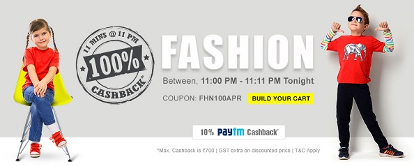 India Desire : Firstcry 100% Cashback Between 11pm To 11:11pm On 15th April At Entire Fashion Range - [FHN100APR]