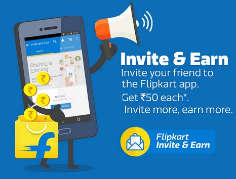 India Desire : Flipkart Invite & Earn Offer : Install Flipkart APP & Invite Your Friends & Get Rs. 50 On Each Invitation Referral  