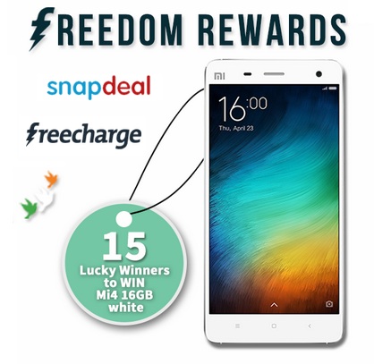 India Desire : Freecharge Mi 4 Offer : Recharge Rs. 50 Using FCIND1, FCIND2, FCIND3 Coupon & Chance to Win Mi 4 Phone
