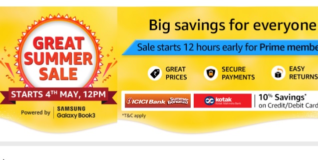 Great Summer Sale [4th-8th May 2023]: Get Upto 90% Off On  Electronics, Mobiles & Home Appliances + Bank Offers