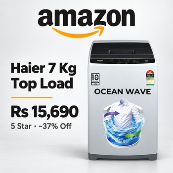 India Desire : Buy Haier 7 Kg 5 Star Fully Automatic Top Load Washing Machine with Oceanus Wave Drum At Rs 15690 From Amazon [Regular Price Rs 25000]