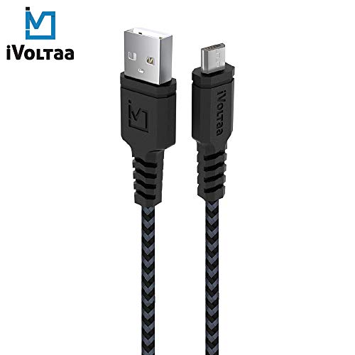 India Desire : Buy iVoltaa Rugged MK2 Extra Tough Unbreakable Braided Micro USB Cable  - 4.9 Feet (1.5 Meters) - (Grey-Black) at Rs. 99 from Amazon