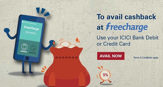 India Desire : Freecharge ICICI Cards Offer : Get 10% Cashback On Electricity, Mobile Bill Payments, DTH & Data Cards Recharge On Freecharge From ICICI Cards