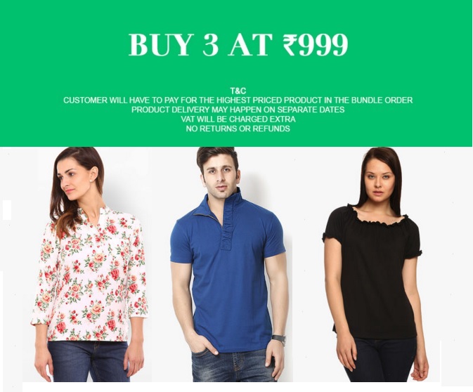 India Desire : Jabong Exclusive Sale: Buy Any 3 Product At Just Rs.999 Only From Jabong [1PM To 5PM]