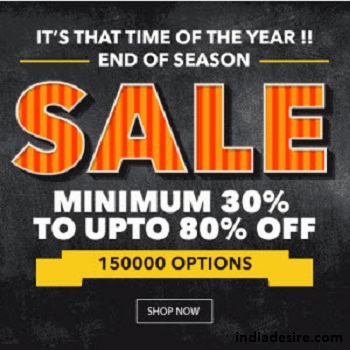 India Desire : Jabong End Of Season Sale : Get 30% to 85% off + 15% Cashback On Clothing, Footwear, Accessories, Beauty & Home At Jabong