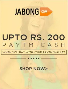 India Desire : Paytm Jabong Offer : Get Rs. 200 Paytm cash When you Pay On jabong With Paytm wallet