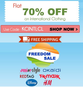 India Desire : Kindercart Freedom Sale : Get 70% Off On International Brands Kids Clothing From Rs. 150 At Kindercart