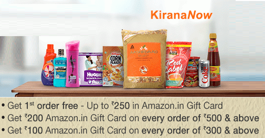 India Desire : Amazon KiranaNow: Get rs 200 Amazon Gift Card On Every Purchase Of 200 Or Above From Amazon