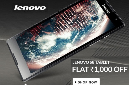 India Desire : Get Flat Rs. 4000 Off On Lenovo S8 Tablet At Rs. 14990 From Flipkart