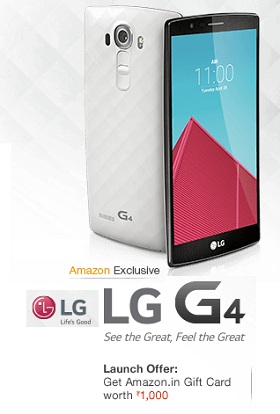 India Desire : Buy LG G4 (Ceramic White) Smartphone At Rs. 38990 From Amazon