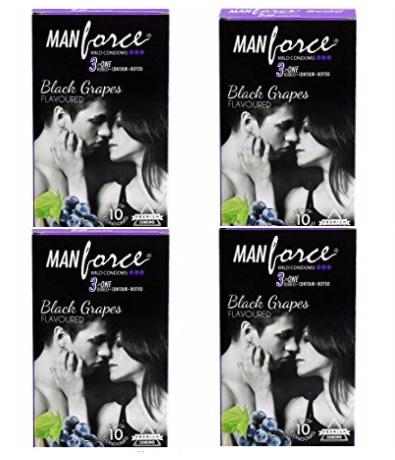 India Desire : Buy Manforce 3 in 1 Ribbed Contour Condom - 10 Pieces (Pack of 4, Black Grapes) At Rs. 154 From Amazon [MRP Rs 320]