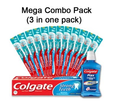 India Desire : Buy Mega colgate combo (Set of 12 Toothbrush, 100g toothpaste & 100ml Plax) At Rs. 289 From Shopclues