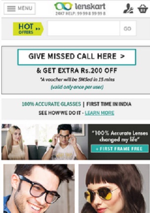 India Desire : Free Rs. 200 Lenskart Voucher On Giving Missed Call At 01133013916
