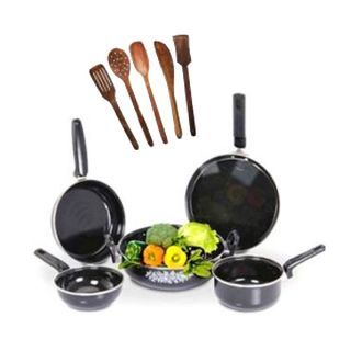 India Desire : Buy EShop 5 Pcs Non-Stick Induction Safe Cookware & 5 Pcs Skimmer Set At Rs. 280 Only From Shopclues