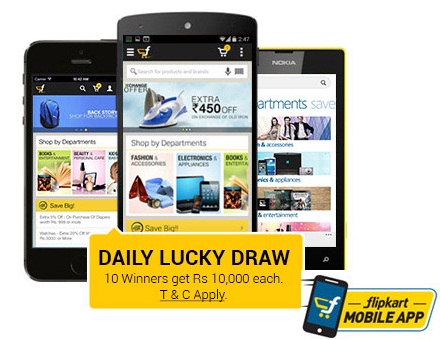 India Desire : Daily Lucky Draw of Rs 1,00,000 @ Flipkart