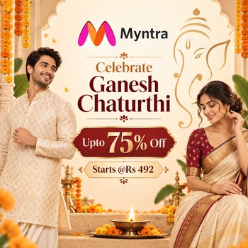 India Desire : Myntra Celebrate Ganesh Chaturthi Sale (Sep 2026): Upto 75% Off On Ethnic Wear Starts @Rs 492 Only