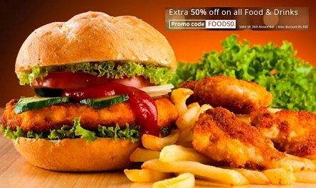 India Desire : Nearbuy FOOD50 : Flat 50% Off On Rs 399 + 10% Cashback On All Food And Drinks At Nearbuy