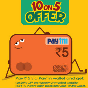 India Desire : Paytm 5 ka 10 Offer: Pay Rs 5 and Get rs 10 wallet balance(Happilyunmarried offer)