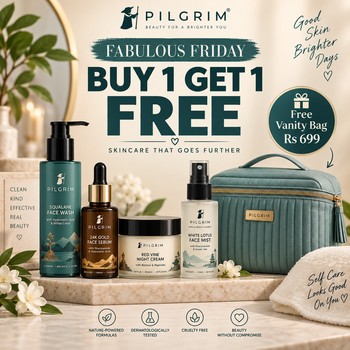 India Desire : Pilgrim Fabulous Friday Sale: Buy 1 Get 1 Free On All Products + Free Vanity Bag Above Rs 699