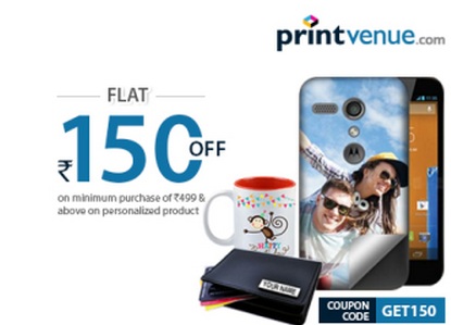India Desire : Get Rs. 50 off On Customized Product From Printvenue And Rs. 150 cashback on Rs. 300, Rs. 150 off on Rs. 499, Rs. 300 off on Rs.999-GET50