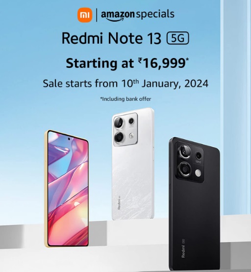 Redmi Note 13 5G  & Flipkart Price @Rs 16999: First Sale Date on 10th  Jan 2024, Launch Date, Specifications & Buy Online In India