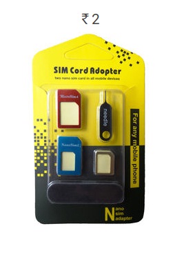 India Desire : Buy Metal SIM CARD Adapter Nano to Micro - Nano to Regular - Micro to Regular With Eject Pin For For All Phone Devices At Rs. 2 Only From Infibeam