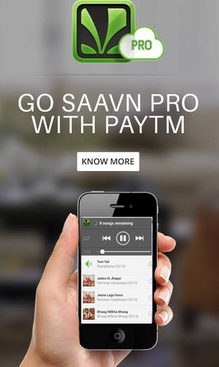 India Desire : Paytm Saavn Pro : Paytm Wallet Is Now Available On Saavan App