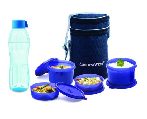 India Desire : Buy Signoraware Executive Small Lunch Box with Bag, 15cm, Deep At Rs. 290 From Amazon [MRP Rs 370]