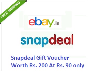 India Desire : Hot Deal : Buy Snapdeal Gift Voucher Worth Rs. 200 At Rs. 90 only From Ebay-FTBYOMG100