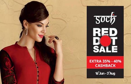 India Desire : Paytm Soch Red Dot Sale [16th Jun To 3rd Aug] : Get Extra 50% Cashback On Soch Ethnic Wear At Starting Price Rs. 199 From Paytm Use Promo Code MAGIC50