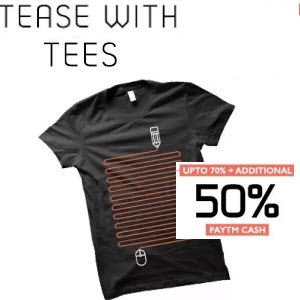 India Desire : Paytm T-shirt Offer : Upto 70% Off + Extra 50% Cashback On T-Shirts & Denim Start From Rs 70 Only