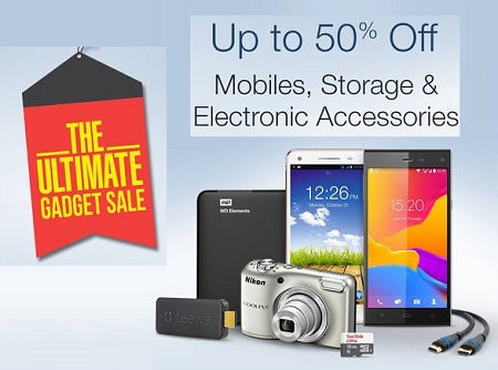 India Desire : Amazon The Ultimate Gadget Sale : Get Upto 50% Off On Mobiles, Storage & Electronic Accessories From Amazon