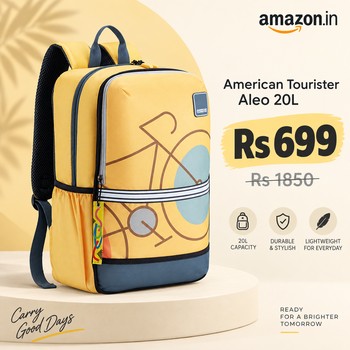 India Desire : Buy American Tourister Aleo 3.0 20L School Backpack At Rs 699 From Amazon (Regular Price Rs 1850)