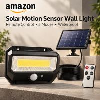 Buy Solar Motion Sensor Wall Light with Remote Control,...