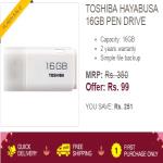 India Desire : Ebay Flash Sale : [Live] Buy Toshiba Hayabusa 16GB Pen Drive At Rs 99 From Ebay